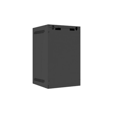 Lanberg Rack cabinet 10" wall-mount 9U/280x310 (flat pack) with glass door, black | Lanberg
