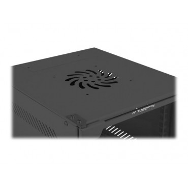 Lanberg Rack cabinet 10" wall-mount 9U/280x310 (flat pack) with glass door, black | Lanberg