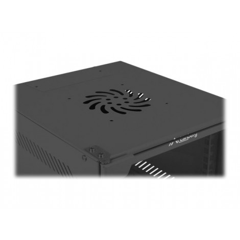 Lanberg Rack cabinet 10" wall-mount 9U/280x310 (flat pack) with glass door, black | Lanberg