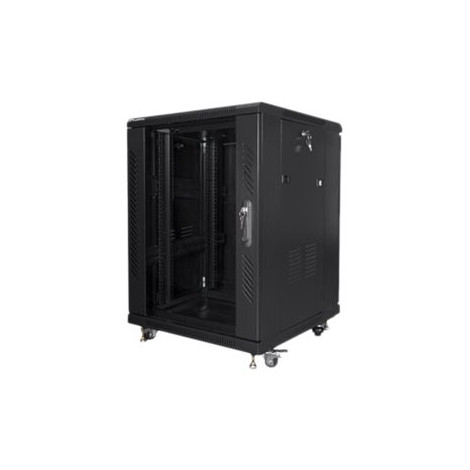 Lanberg Rack cabinet 19" free-standing 15U/600x600 (flat pack), black | Lanberg