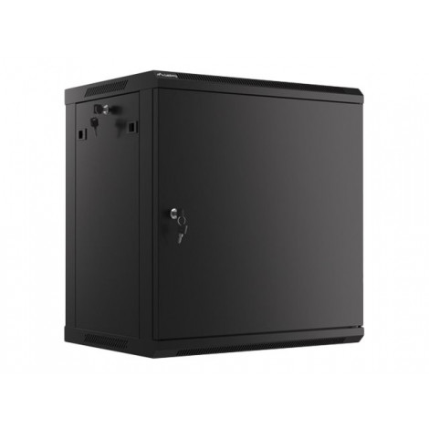 Lanberg Rack cabinet 19" wall-mount 12U/600x450 for self-assembly with metal door (flat pack), black | Lanberg