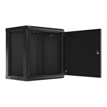 Lanberg Rack cabinet 19" wall-mount 12U/600x450 for self-assembly with metal door (flat pack), black | Lanberg