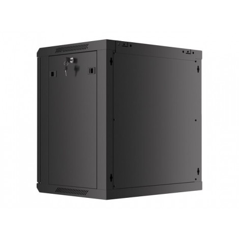 Lanberg Rack cabinet 19" wall-mount 12U/600x450 for self-assembly with metal door (flat pack), black | Lanberg