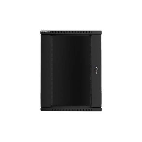 Lanberg Rack cabinet 19" wall-mount 18U/600x600 (flat pack) with glass door V2, black | Lanberg