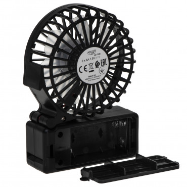 Adler Foldable mini fan | AD 7336 | Desk fan | Black | Diameter 6.5 cm | Number of speeds 1