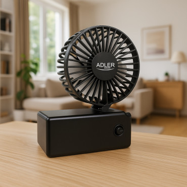 Adler Foldable mini fan | AD 7336 | Desk fan | Black | Diameter 6.5 cm | Number of speeds 1
