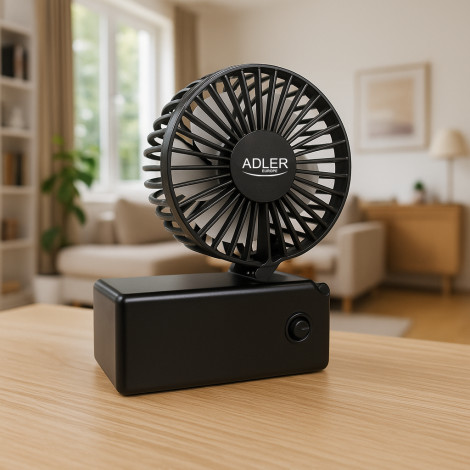 Adler Foldable mini fan | AD 7336 | Desk fan | Black | Diameter 6.5 cm | Number of speeds 1