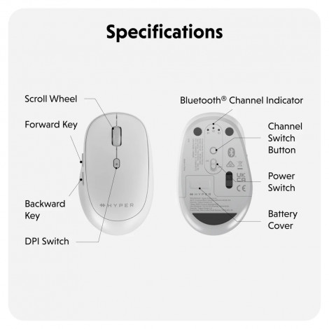 Hyper Next Bluetooth Mouse | Wireless | White