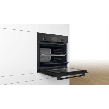 Bosch Oven | HBF133BA1 | 66 L | Electric | EcoClean | Knobs | Height 59.5 cm | Width 59.4 cm | Black