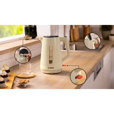 Bosch Kettle | TWK1M127 | Electric | 2400 W | 1.7 L | Plastic | Creamy
