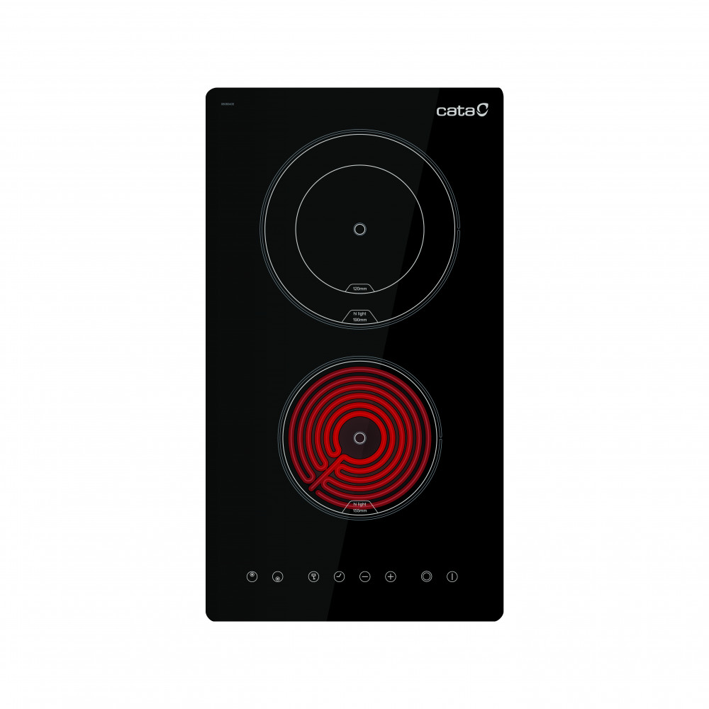 CATA Hob | TD 3002 BK | Vitroceramic | Number of burners/cooking zones 2 | Touch | Timer | Black