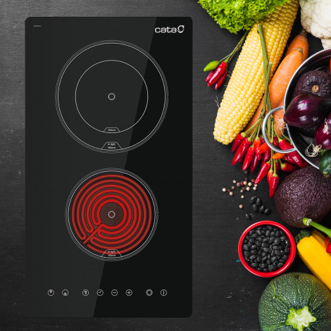 CATA Hob | TD 3002 BK | Vitroceramic | Number of burners/cooking zones 2 | Touch | Timer | Black