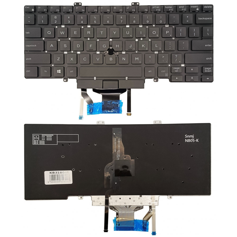 Klaviatūra DELL Latitude 5400, su trackpoint