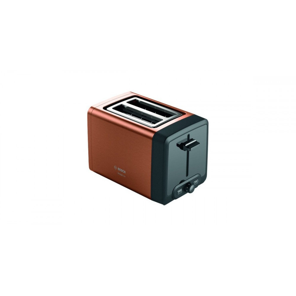 Bosch | DesignLine Toaster | TAT4P429 | Power 970 W | Number of slots 2 | Housing material Stainless Steel | Copper/Black