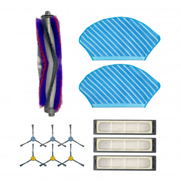 Midea Spare Parts Kit: Side Brush 6pcs, Main Brush 1pc, HEPA Filter 3pcs, Mopping Cloth 2pcs for M7 | Midea