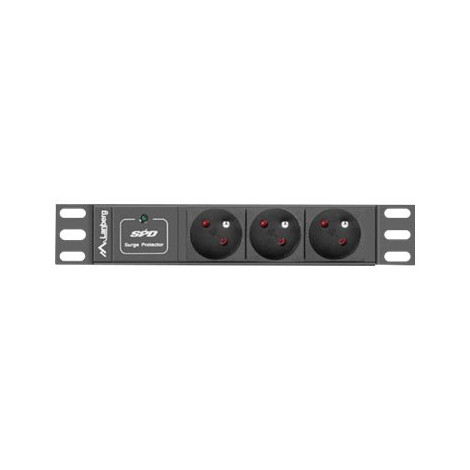 Lanberg Power Distribution Unit (PDU) 10" 1U 16A 2m 3x French Outlets | PDU-03E-0200-BK