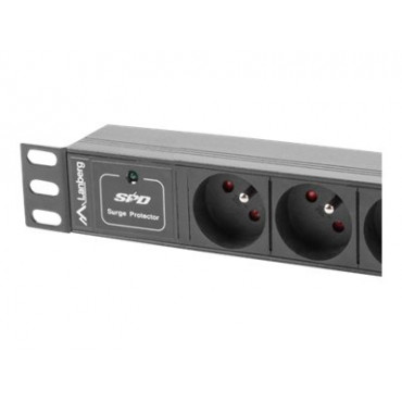 Lanberg Power Distribution Unit (PDU) 10" 1U 16A 2m 3x French Outlets | PDU-03E-0200-BK