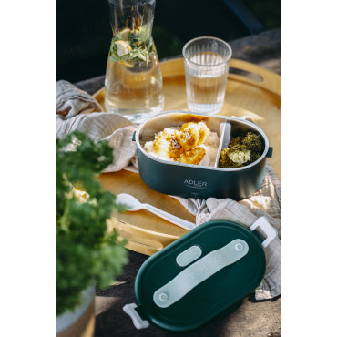 Adler | Electric lunch box with thermal bag | AD 4522 | 0.8 L | Plastic/Stainless steel | Green | Lid included