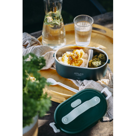 Adler | Electric lunch box with thermal bag | AD 4522 | 0.8 L | Plastic/Stainless steel | Green | Lid included