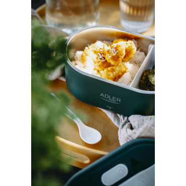 Adler | Electric lunch box with thermal bag | AD 4522 | 0.8 L | Plastic/Stainless steel | Green | Lid included