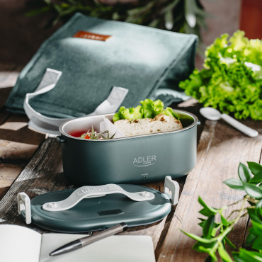 Adler | Electric lunch box with thermal bag | AD 4522 | 0.8 L | Plastic/Stainless steel | Green | Lid included