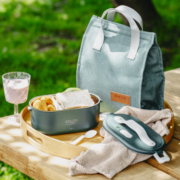Adler | Electric lunch box with thermal bag | AD 4522 | 0.8 L | Plastic/Stainless steel | Green | Lid included
