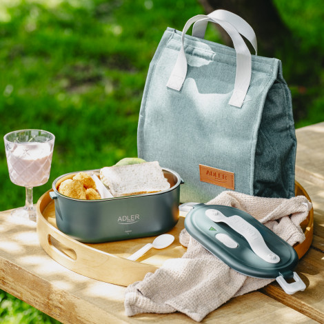 Adler | Electric lunch box with thermal bag | AD 4522 | 0.8 L | Plastic/Stainless steel | Green | Lid included