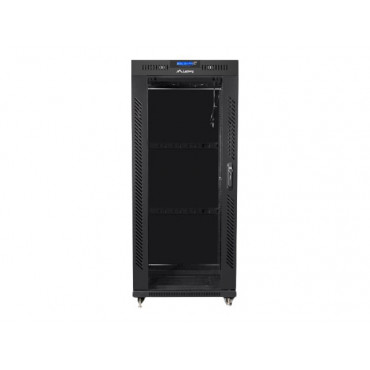 Lanberg Rack cabinet 19" free-standing 27U/600x600 (flat pack) with glass door lCD V2, black | Lanberg