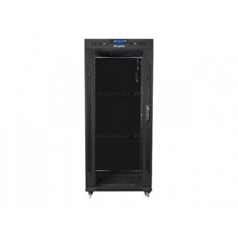 Lanberg Rack cabinet 19" free-standing 27U/600x600 (flat pack) with glass door lCD V2, black | Lanberg