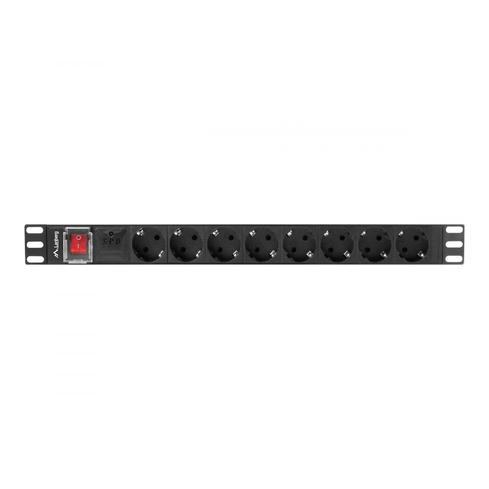 Lanberg Power Distribution unit 19", 8 outlets, black | Lanberg