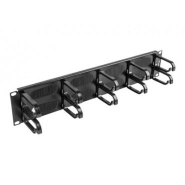 Lanberg 19" cable management brush panel 10 rings - type B 2U, black | Lanberg