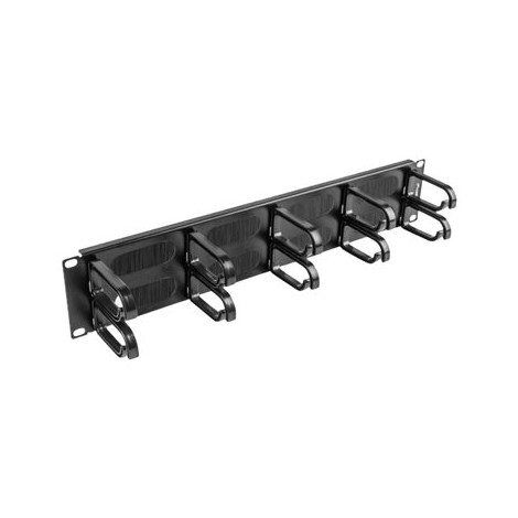 Lanberg 19" cable management brush panel 10 rings - type B 2U, black | Lanberg