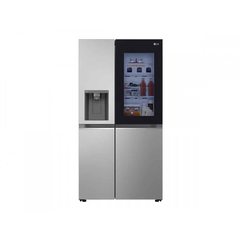 LG GSGV81PYLL Refrigerator, Free-standing, Side by Side, E, Height 1.79 m, Net fridge 416 L, Net freezer 190 L, Silver