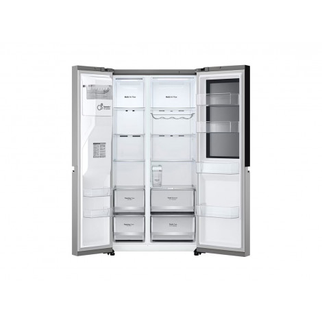 LG GSGV81PYLL Refrigerator, Free-standing, Side by Side, E, Height 1.79 m, Net fridge 416 L, Net freezer 190 L, Silver