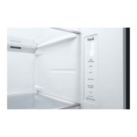 LG GSGV81PYLL Refrigerator, Free-standing, Side by Side, E, Height 1.79 m, Net fridge 416 L, Net freezer 190 L, Silver