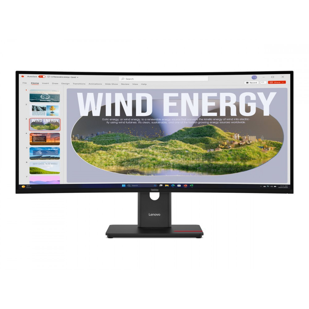 Lenovo ThinkVision | T34WD-40 | 34 " | VA | 21:9 | 120 Hz | 4 ms | 3440 x 1440 pixels | 300 cd/m | HDMI ports quantity 1 | Eclip