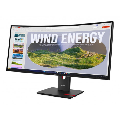 Lenovo ThinkVision | T34WD-40 | 34 " | VA | 21:9 | 120 Hz | 4 ms | 3440 x 1440 pixels | 300 cd/m | HDMI ports quantity 1 | Eclip