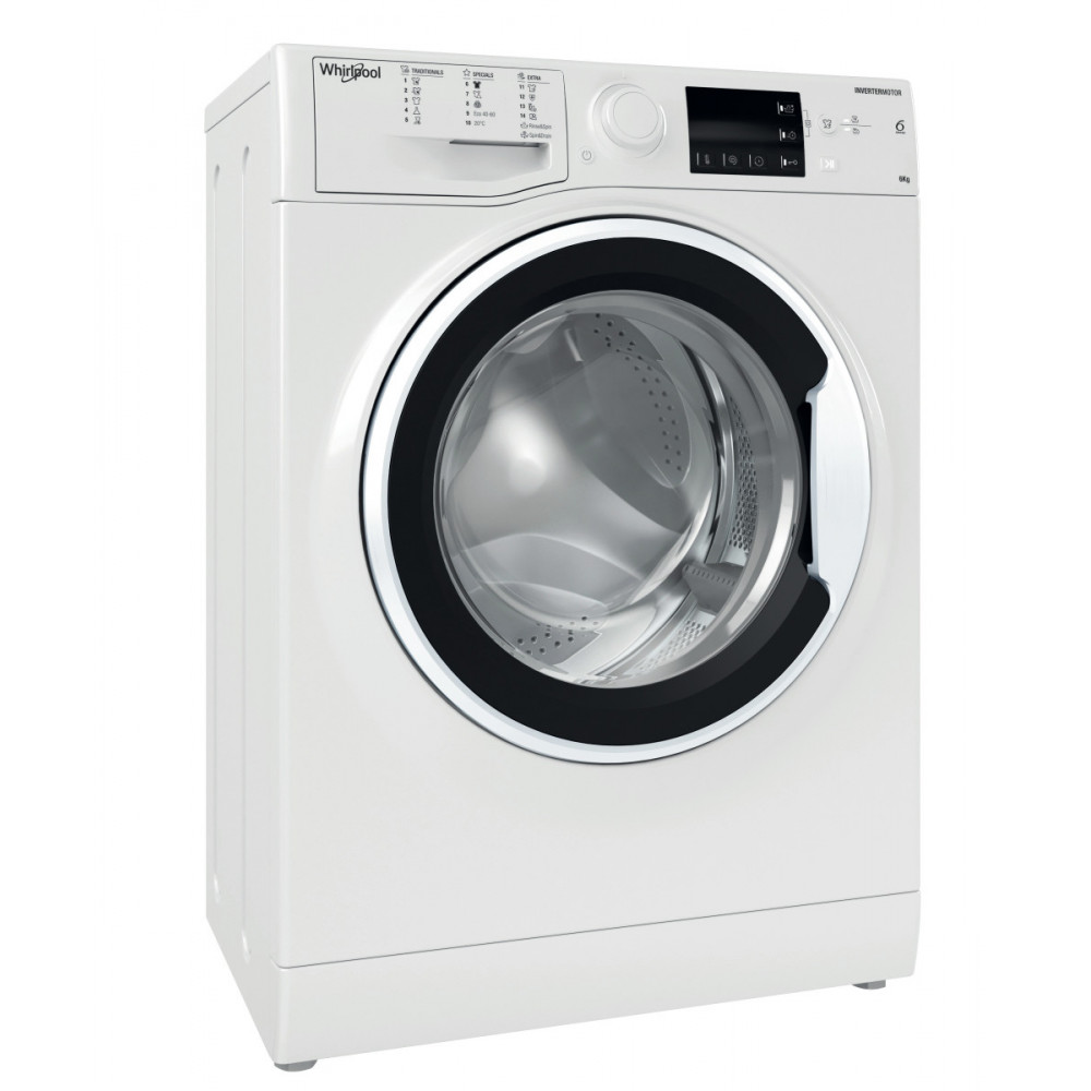 Whirlpool Washing machine | WRBSB 6249 W EU | Energy efficiency class C | Front loading | Washing capacity 6 kg | 1200 RPM | Dep