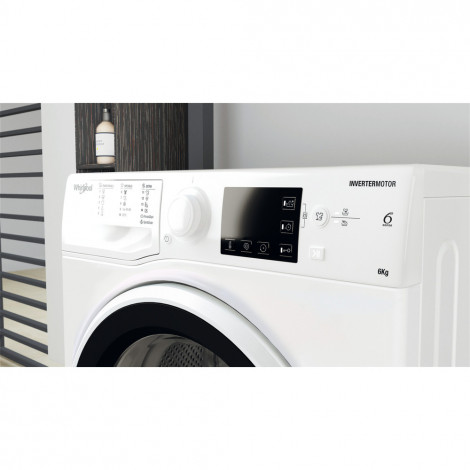 Whirlpool Washing machine | WRBSB 6249 W EU | Energy efficiency class C | Front loading | Washing capacity 6 kg | 1200 RPM | Dep
