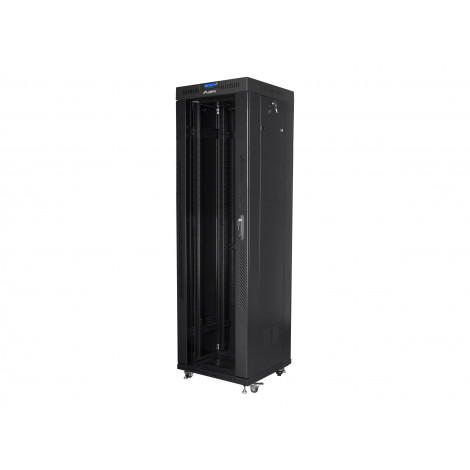 Lanberg | Rack cabinet 19" free-standing 42U/600x600 (flat pack) with glass door lCD V2 | FF01-6642-12BL | Black