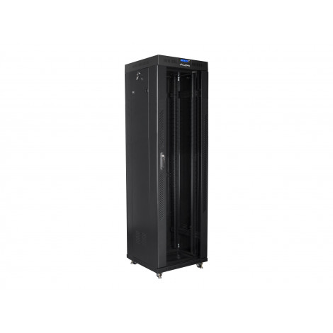 Lanberg | Rack cabinet 19" free-standing 42U/600x600 (flat pack) with glass door lCD V2 | FF01-6642-12BL | Black