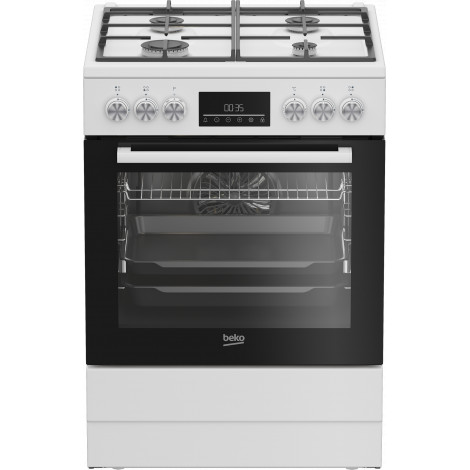 BEKO Cooker | FBM62330GWDTN | Hob type Gas | Oven type Electric | White | Width 60 cm | Grilling | LED | Depth 60 cm | 72 L