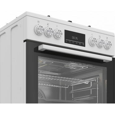 BEKO Cooker | FBM62330GWDTN | Hob type Gas | Oven type Electric | White | Width 60 cm | Grilling | LED | Depth 60 cm | 72 L