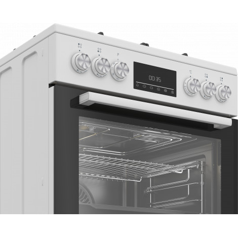 BEKO Cooker | FBM62330GWDTN | Hob type Gas | Oven type Electric | White | Width 60 cm | Grilling | LED | Depth 60 cm | 72 L
