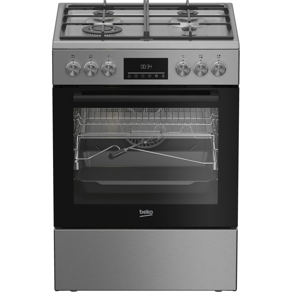 BEKO Cooker | FBMA61330GXDT | Hob type Gas | Oven type Electric | Stainless Steel | Width 60 cm | Grilling | LED | Depth 60 cm |