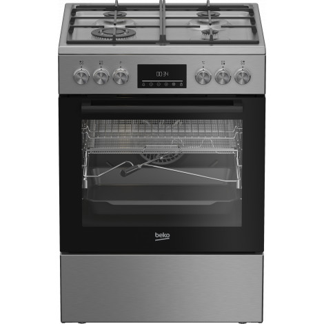 BEKO Cooker | FBMA61330GXDT | Hob type Gas | Oven type Electric | Stainless Steel | Width 60 cm | Grilling | LED | Depth 60 cm |