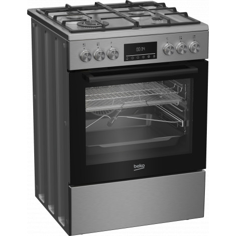 BEKO Cooker | FBMA61330GXDT | Hob type Gas | Oven type Electric | Stainless Steel | Width 60 cm | Grilling | LED | Depth 60 cm |