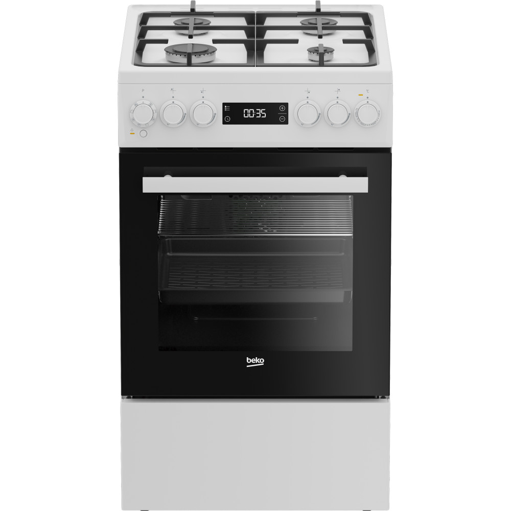 BEKO Cooker | FSM51339DWDS | Hob type Gas | Oven type Electric | White | Width 50 cm | Grilling | LED | Depth 60 cm | 60 L