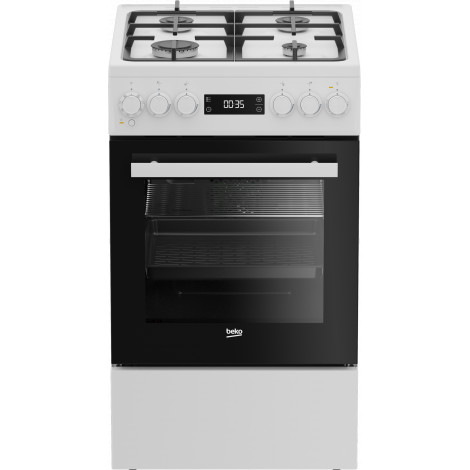BEKO Cooker | FSM51339DWDS | Hob type Gas | Oven type Electric | White | Width 50 cm | Grilling | LED | Depth 60 cm | 60 L