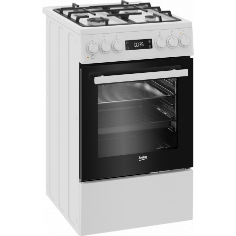 BEKO Cooker | FSM51339DWDS | Hob type Gas | Oven type Electric | White | Width 50 cm | Grilling | LED | Depth 60 cm | 60 L